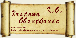 Krstana Obretković vizit kartica